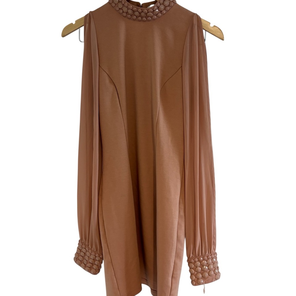 Forever 21 Dusty Rose Mini Dress with Embellished Collar and Wrist Size M